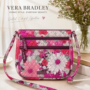 Vera Bradley Floral Quilted Crossbody Bag Shoulder Purse